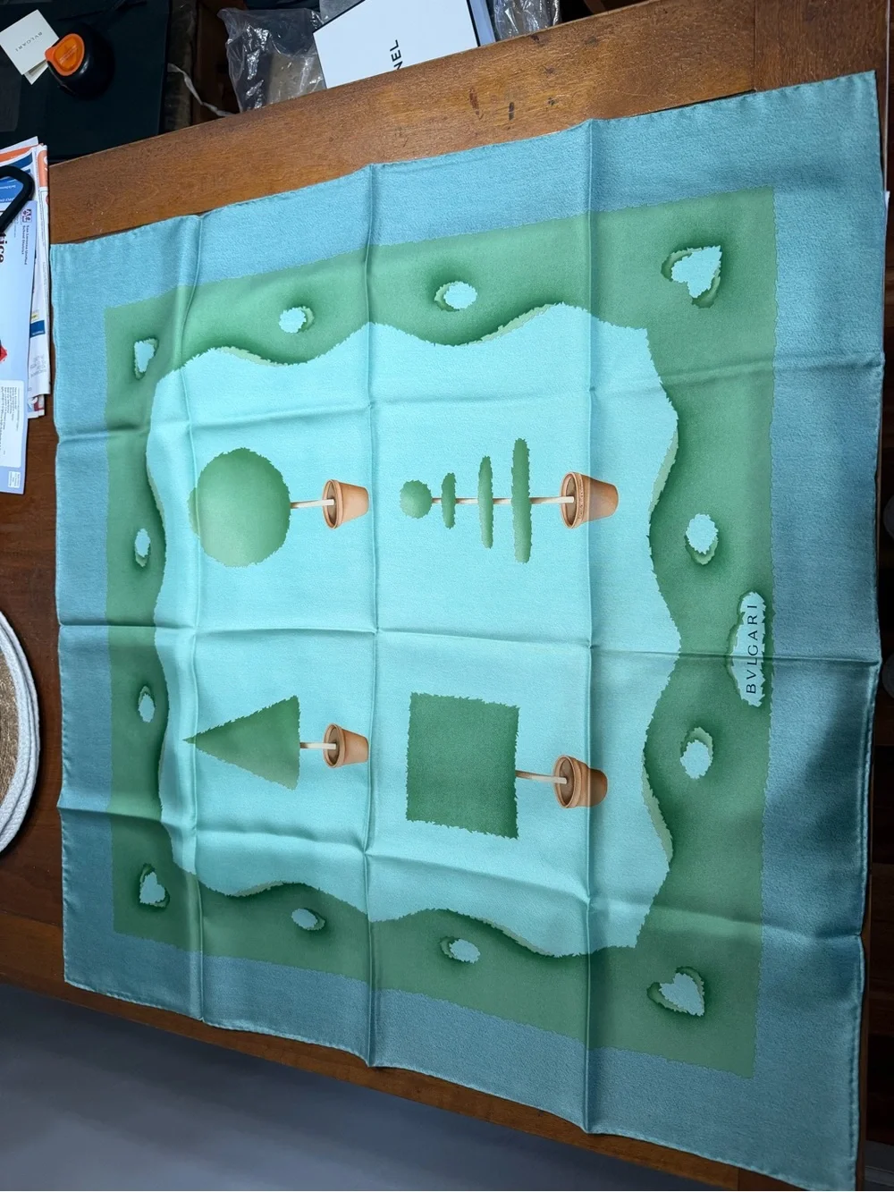 Bulgari Green & Mint Luxury Scarf